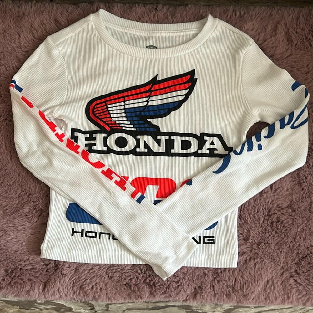 Honda 500 long sleeve crop top shirt